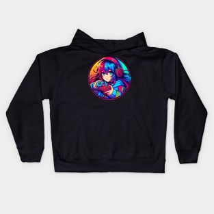 Gaming splash gamer girl Kids Hoodie